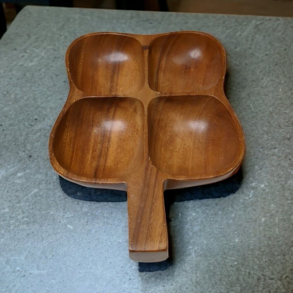 Vintage Royal Acacia Monkey Pod Wood Serving Tray 14"x9" From Philippines
